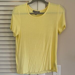 Marled Light Yellow Short Sleeve Crewneck Tee